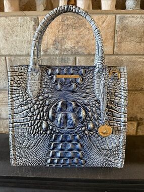 Brahmin Bell Bottom Blue Blue Small Caroline Leather bag
